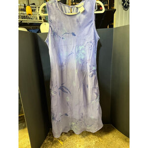 Women's Lisa Jo Juniors 15 Lilac Light Blue Floral Sleeveless Mini Dress